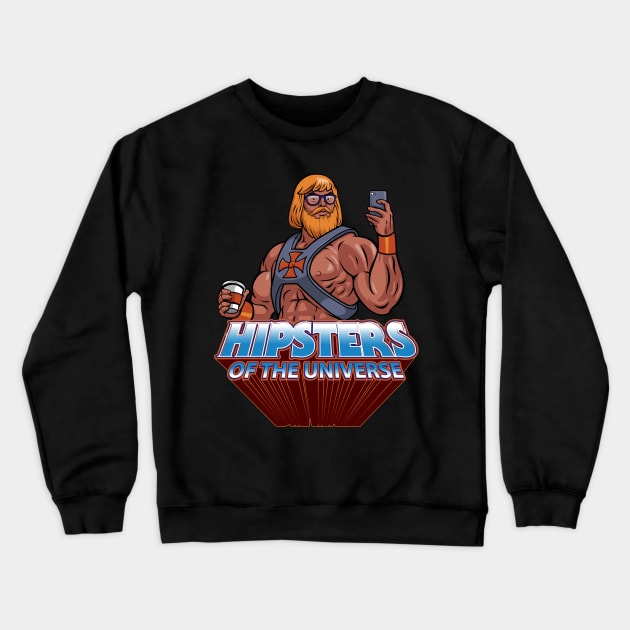 Hipsters Of The Universe Crewneck Sweatshirt by mashuptees